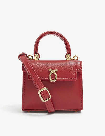 Shop Launer Picollo Mini Leather Top Handle Bag In Red