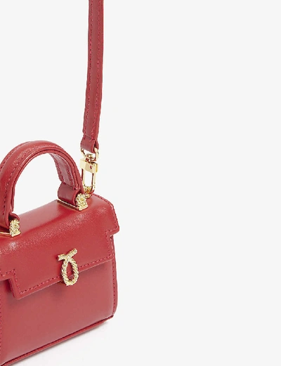 Shop Launer Picollo Mini Leather Top Handle Bag In Red