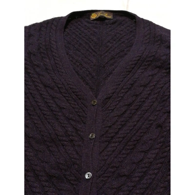 Pre-owned Loro Piana Cashmere Cardigan In Purple