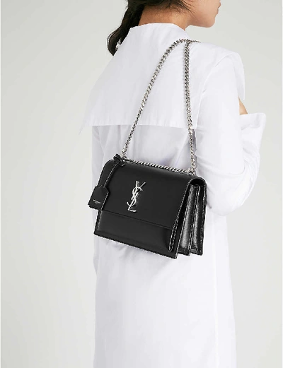 Shop Saint Laurent Women's Black Sunset Medium Leather Cross-body Bag