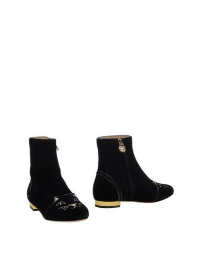 Shop Charlotte Olympia Ankle Boot In Black