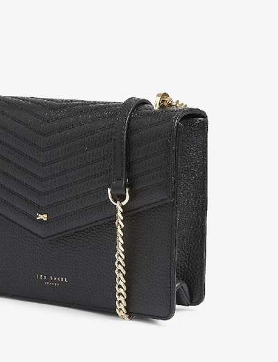 Shop Ted Baker Kalila Envelope Leather Cross-body Bag In Black