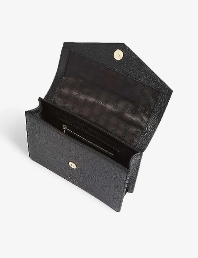 Shop Ted Baker Kalila Envelope Leather Cross-body Bag In Black