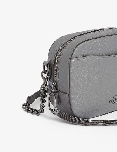 Shop Coach Leather Camera Bag In Gm/heather Grey
