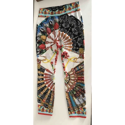 Pre-owned Dolce & Gabbana Multicolour Silk Trousers