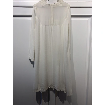 Pre-owned By Timo Hippie Chic Mid-length Dress In White