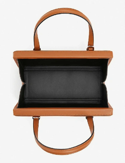 Shop Loewe Postal Leather Shoulder Bag In Tan