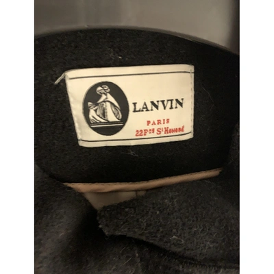 Pre-owned Lanvin Wool Coat In Navy