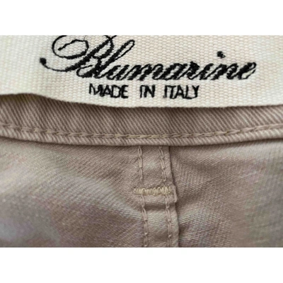 Pre-owned Blumarine Beige Cotton - Elasthane Shorts