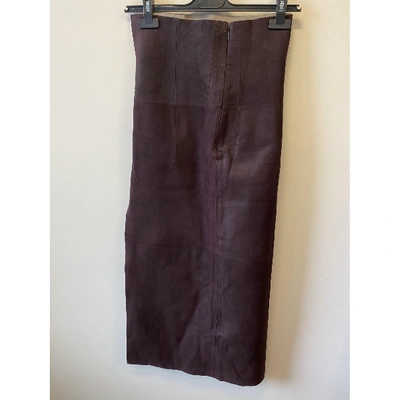 Pre-owned Ferragamo Purple Leather Dress