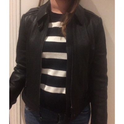 Pre-owned Burberry Leather Biker Jacket In Black