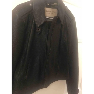 Pre-owned Burberry Leather Biker Jacket In Black