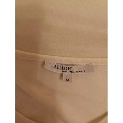 Pre-owned Allude Silk T-shirt In White
