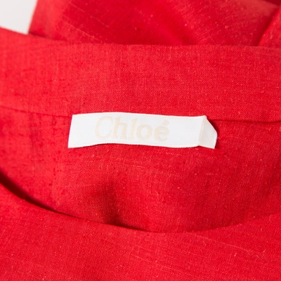 Pre-owned Chloé Linen Top In Red