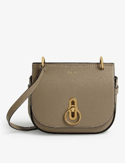 Shop Mulberry Amberley Small Grained-leather Cross-body Bag In Solid Grey