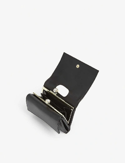 Shop Ted Baker Suri Mini Leather Bobble Purse In Jet-black