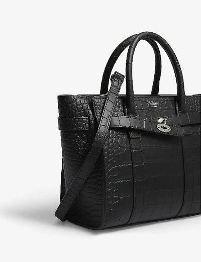 Shop Mulberry Bayswater Mini Croc-embossed Leather Tote