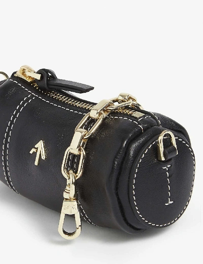 Shop Manu Atelier Cylinder Micro Leather Shoulder Bag In Black