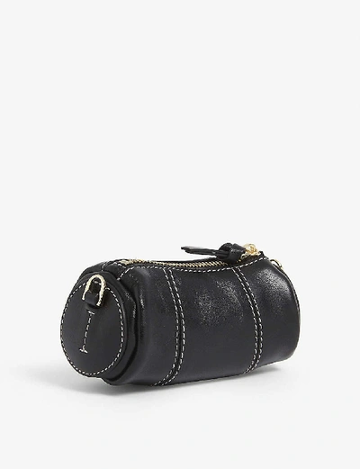 Shop Manu Atelier Cylinder Micro Leather Shoulder Bag In Black
