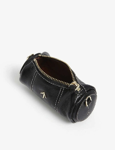 Shop Manu Atelier Cylinder Micro Leather Shoulder Bag In Black