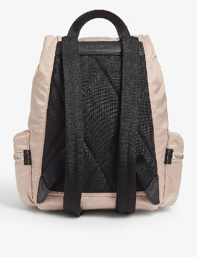 Shop Burberry Medium Logo-print Nylon Backpack In Rose Beige