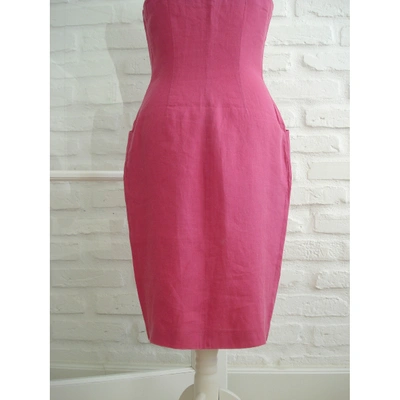 Pre-owned Dior Pink Linen Dress