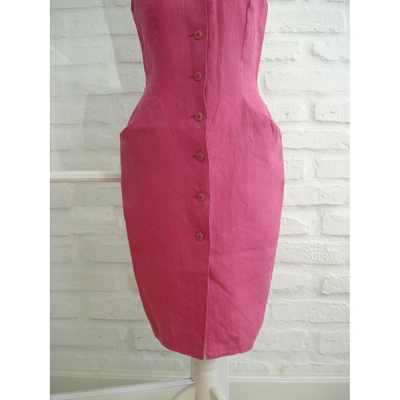 Pre-owned Dior Pink Linen Dress