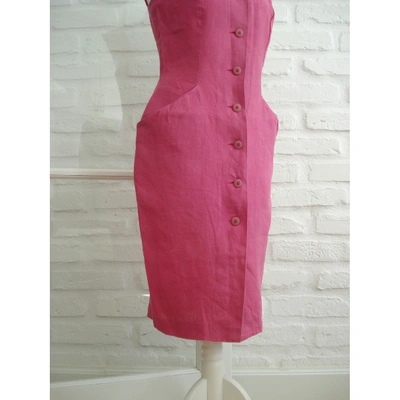 Pre-owned Dior Pink Linen Dress