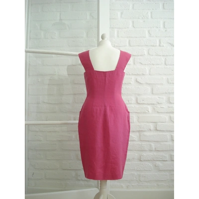 Pre-owned Dior Pink Linen Dress