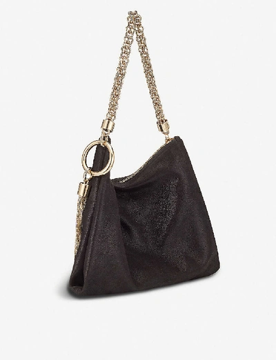 Shop Jimmy Choo Women's Black Callie Suede Clutch Bag