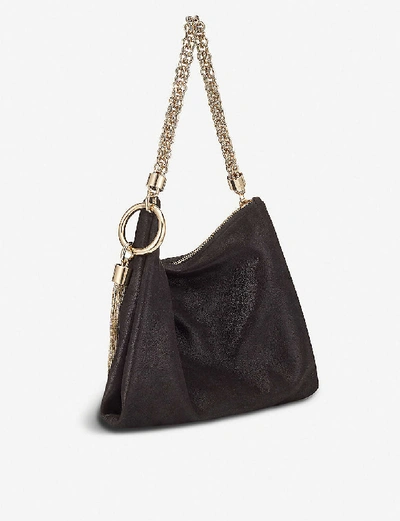 Jimmy Choo Callie Leather Shoulder Bag In Black