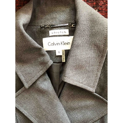 Pre-owned Calvin Klein Grey Polyester Jacket