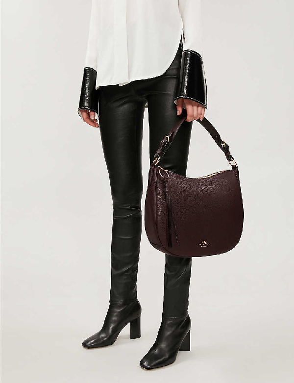 coach sutton hobo oxblood