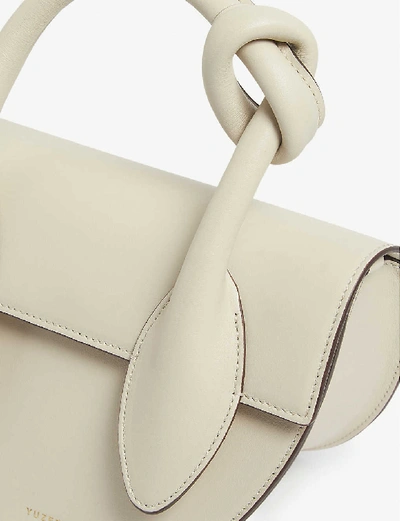 Shop Yuzefi Dolores Leather Shoulder Bag In Cream