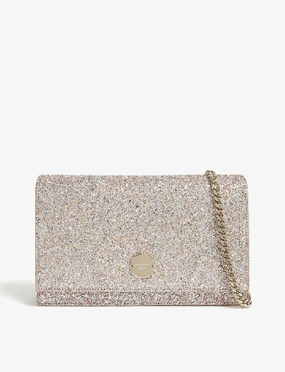 Shop Jimmy Choo Florence Speckled Glitter Clutch In Viola Mix