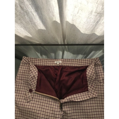 Pre-owned Manoush Burgundy Wool Trousers