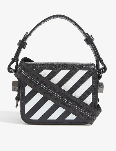 Shop Off-white Baby Leather Cross-body Bag In Black White