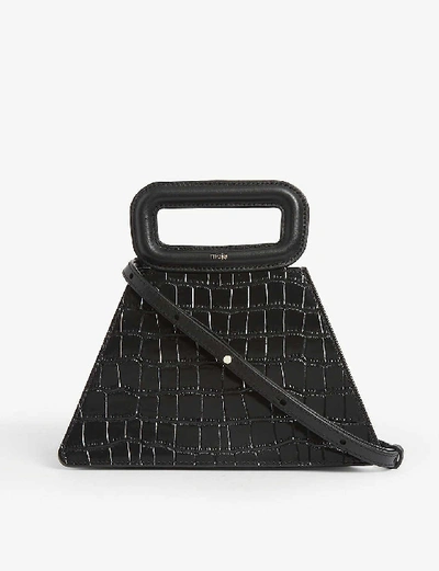 Shop Maje Womens Black Croc-embossed Tote Bag 1 Size