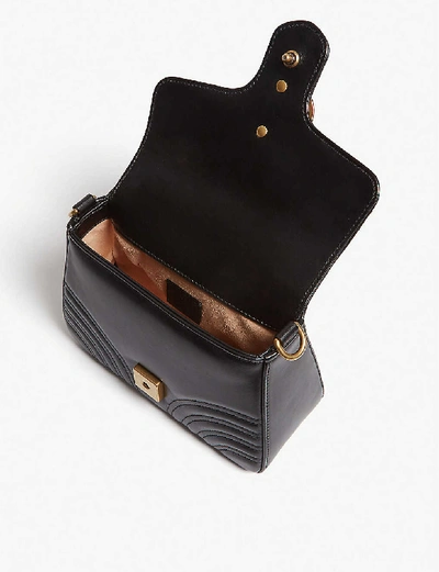 Shop Gucci Mini Marmont Shoulder Bag In Black