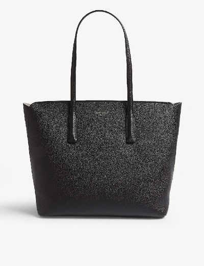 Shop Kate Spade Margaux Grained Leather Tote Bag In Black