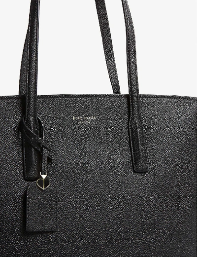Shop Kate Spade Margaux Grained Leather Tote Bag In Black