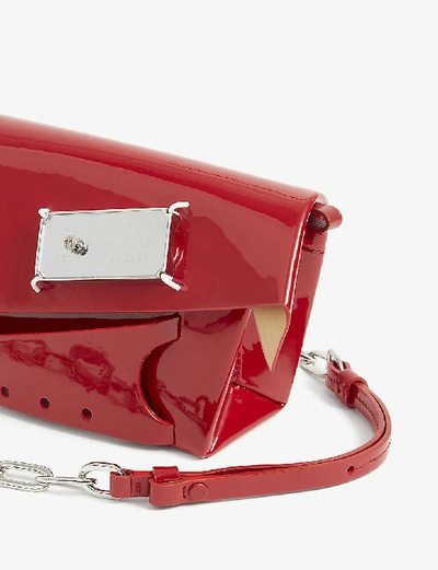 Shop Maison Margiela Small Snatched Leather Bag In True Red