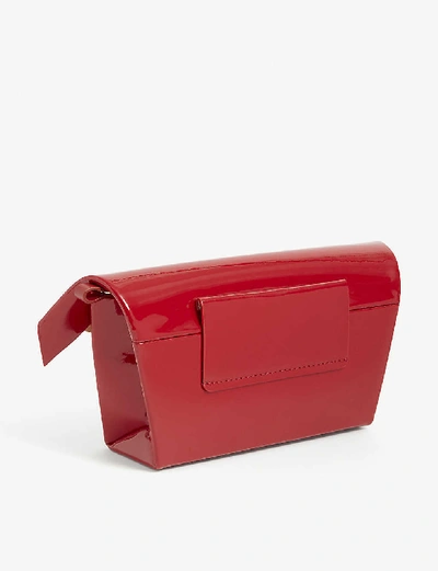 Shop Maison Margiela Small Snatched Leather Bag In True Red