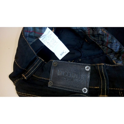 Pre-owned Moschino Straight Jeans In Black