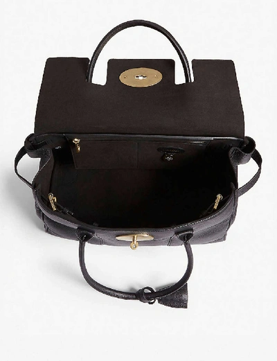 Shop Mulberry Black Brass Ladies Black Brass Leather Bayswater Tote Bag