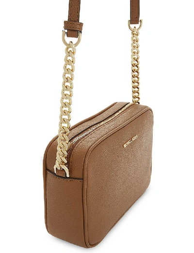 Shop Michael Michael Kors Ginny Leather Cross-body Bag In Acorn