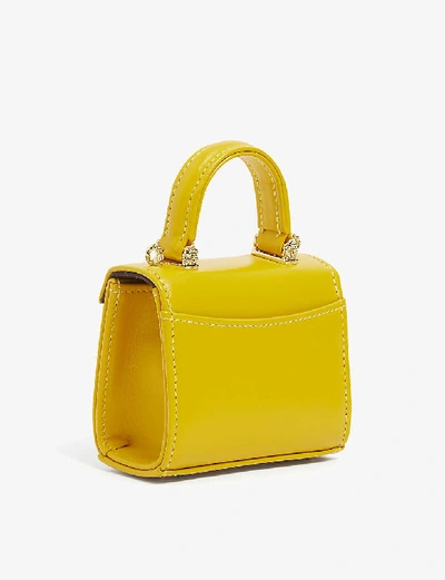 Shop Launer Picollo Mini Leather Top Handle Bag In Yellow