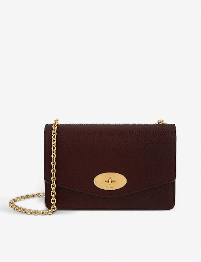 Shop Mulberry Women's Oxblood Darley Small Leather Shoulder Bag