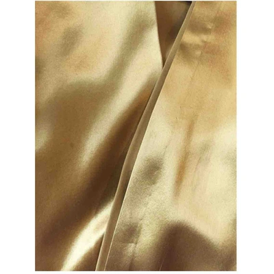 Pre-owned Diane Von Furstenberg Silk Blouse In Gold