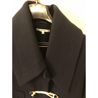 Pre-owned Carven Wool Coat In Blue